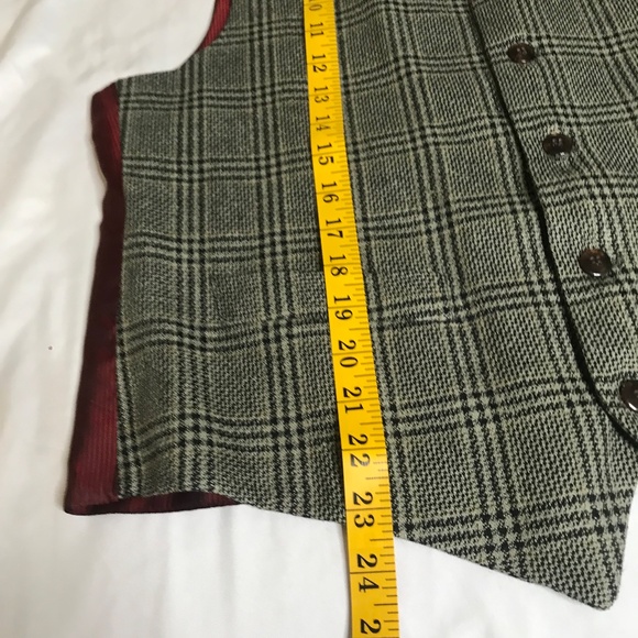Moores Plaid Tweed Vest Men’s Size M – Grey Check Button Front Lined - Picture 8 of 14